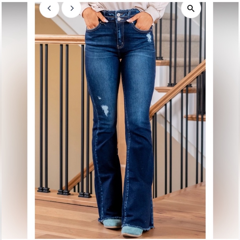 Kancan Bri high rise double button flare jeans size 11/29